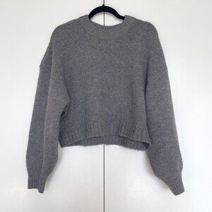 Anthropologie Pilcro | Dark grey wide dolman sleeve crew neck sweater | Size S